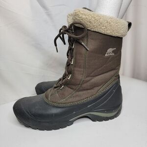 SOREL Thinsulate Insulated Winter Boots Green/Black NL 1436-969 Womens 11